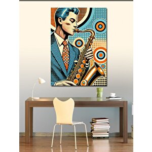 Kanvas Tablo Saksafon Çalan Adam 50x70 cm