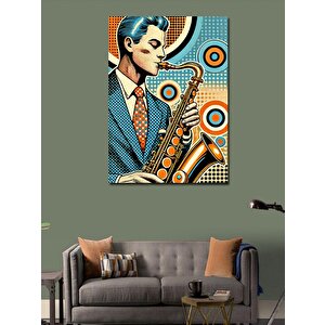 Kanvas Tablo Saksafon Çalan Adam 100x140 cm
