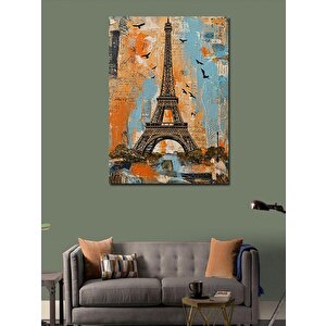 Kanvas Tablo Eiffel Kulesi Ve Renkli Desenler 70x100 cm