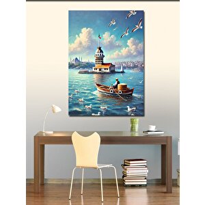 Kanvas Tablo Kız Kulesi Ve Sandal 50x70 cm