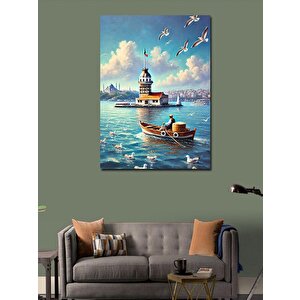 Kanvas Tablo Kız Kulesi Ve Sandal 50x70 cm