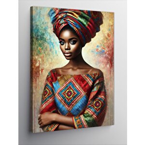 Kanvas Tablo Afrikalı Kadın Portresi 100x140 cm