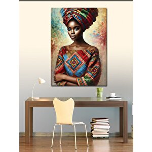 Kanvas Tablo Afrikalı Kadın Portresi 100x140 cm