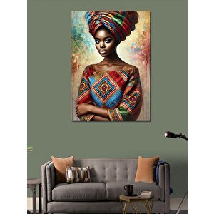 Kanvas Tablo Afrikalı Kadın Portresi 100x140 cm