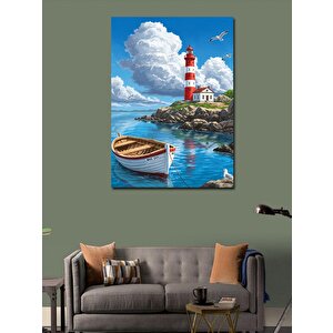 Kanvas Tablo Deniz Feneri Ve Huzur 70x100 cm