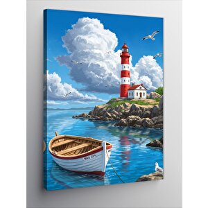 Kanvas Tablo Deniz Feneri Ve Huzur 100x140 cm