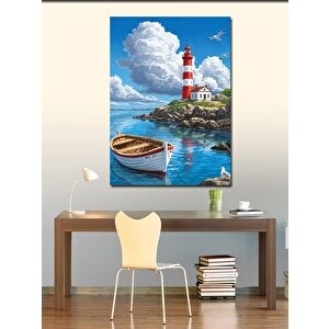 Kanvas Tablo Deniz Feneri Ve Huzur 100x140 cm