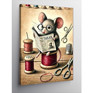 Kanvas Tablo Terzi Fare Ve İplik Kutusu 100x140 cm