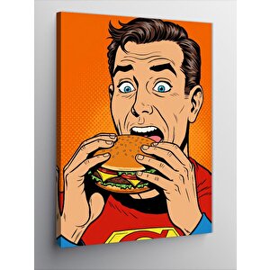 Kanvas Tablo Çizgi Roman Ve Burger 50x70 cm