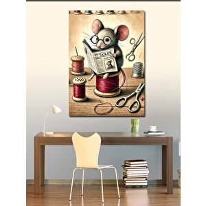 Kanvas Tablo Terzi Fare Ve İplik Kutusu 70x100 cm