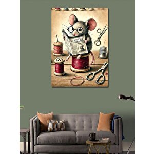Kanvas Tablo Terzi Fare Ve İplik Kutusu 70x100 cm