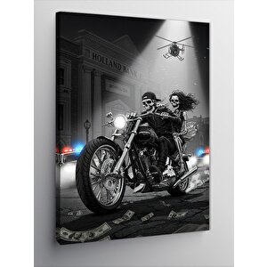 Kanvas Tablo Motosiklet Süren Çift 50x70 cm