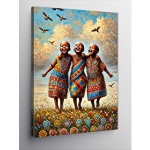 Kanvas Tablo Mutlu Afrikalı Çocuklar 50x70 cm