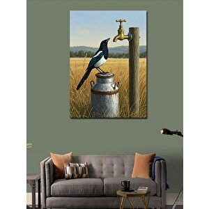 Kanvas Tablo Musluk Ve Kırlangıç Çizimi 70x100 cm