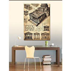 Kanvas Tablo Antik Roma Yapıları Çizimi 100x140 cm