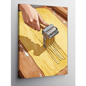 Kanvas Tablo Makarna Hazırlama Sanatı 70x100 cm