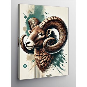 Kanvas Tablo Detaylı Koç Figürü 50x70 cm