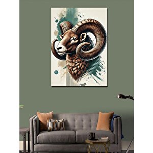 Kanvas Tablo Detaylı Koç Figürü 50x70 cm