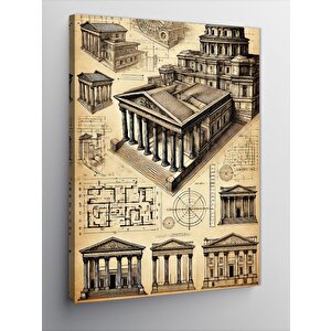 Kanvas Tablo Antik Roma Yapıları Çizimi 70x100 cm