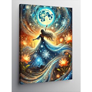Kanvas Tablo Gök Ve Yıldız Kadını 70x100 cm