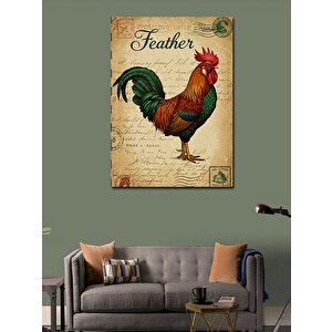 Kanvas Tablo Tavuk Ve Tüy Temalı Poster 70x100 cm