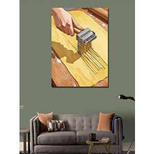 Kanvas Tablo Makarna Hazırlama Sanatı 100x140 cm