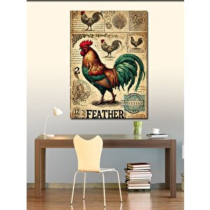 Kanvas Tablo Tavuk Ve Horoz Posteri 100x140 cm