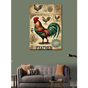 Kanvas Tablo Tavuk Ve Horoz Posteri 100x140 cm