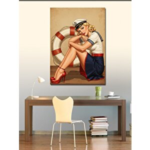 Kanvas Tablo Denizci Kadın Çizimi 70x100 cm