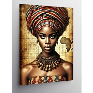 Kanvas Tablo Afrikalı Kadın Portresi 100x140 cm