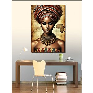Kanvas Tablo Afrikalı Kadın Portresi 100x140 cm