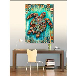 Kanvas Tablo Mandala Desenli Kaplumbağa 100x140 cm