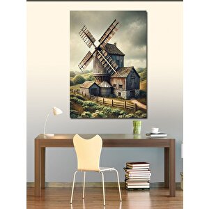Kanvas Tablo Rüzgar Değirmeni Ve Doğa 100x140 cm