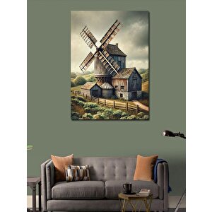 Kanvas Tablo Rüzgar Değirmeni Ve Doğa 100x140 cm
