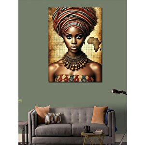 Kanvas Tablo Afrikalı Kadın Portresi 50x70 cm