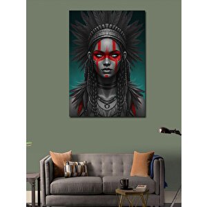 Kanvas Tablo Kızılderili Kadın Çizimi 100x140 cm
