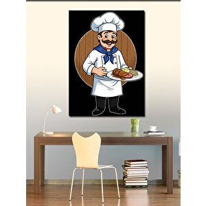 Kanvas Tablo Aşçı Yemek Sunuyor 50x70 cm