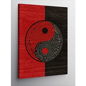Kanvas Tablo Yin-yang Ve Çizgisel Desen 70x100 cm