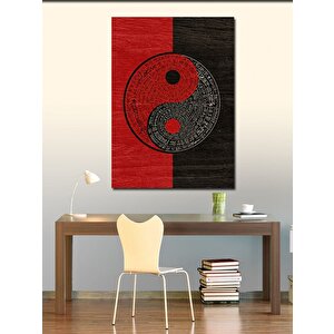Kanvas Tablo Yin-yang Ve Çizgisel Desen 70x100 cm