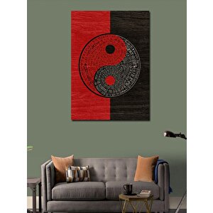 Kanvas Tablo Yin-yang Ve Çizgisel Desen 70x100 cm