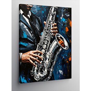 Kanvas Tablo Saksafon Çalan Müzisyen 100x140 cm