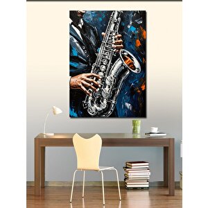 Kanvas Tablo Saksafon Çalan Müzisyen 100x140 cm