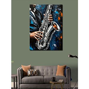 Kanvas Tablo Saksafon Çalan Müzisyen 100x140 cm