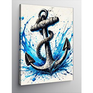 Kanvas Tablo Su Sıçratan Çapa Tasarımı 70x100 cm