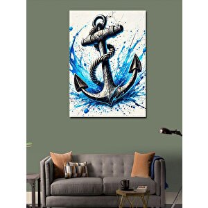 Kanvas Tablo Su Sıçratan Çapa Tasarımı 70x100 cm