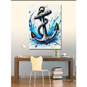 Kanvas Tablo Su Sıçratan Çapa Tasarımı 50x70 cm