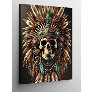 Kanvas Tablo Kızılderili Kurukafa 50x70 cm