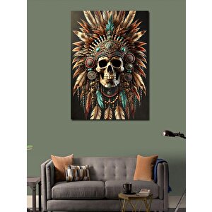 Kanvas Tablo Kızılderili Kurukafa 50x70 cm