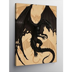 Kanvas Tablo Kanatlı Ejderha Çizimi 100x140 cm