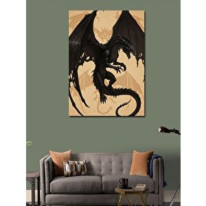 Kanvas Tablo Kanatlı Ejderha Çizimi 100x140 cm